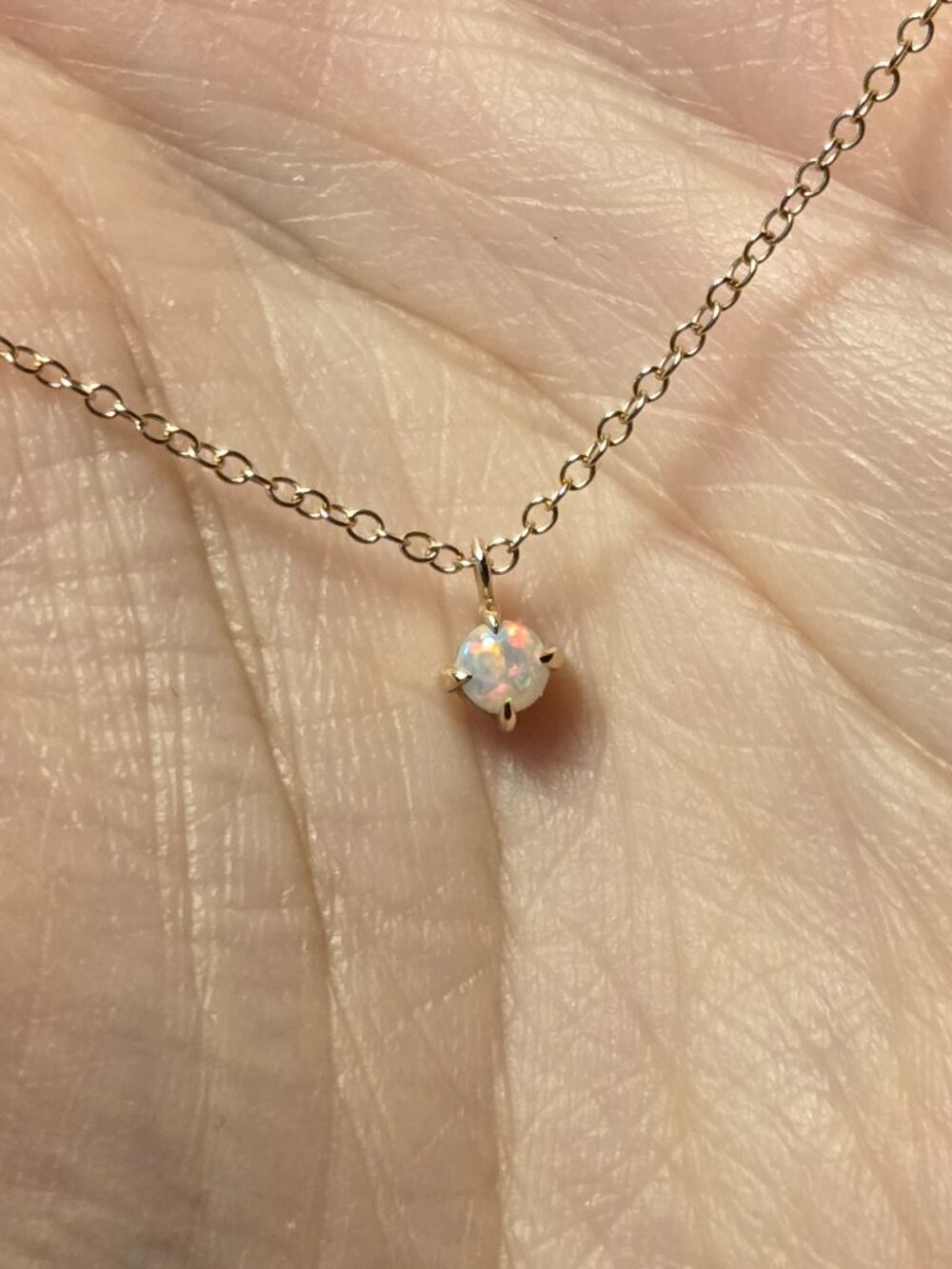 Catbird - Slumberous Light Necklace, Opal Solitaire - Picture 6 of 6